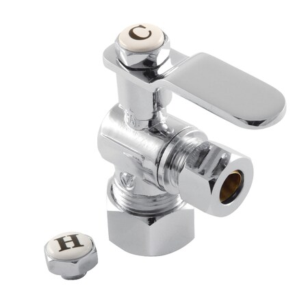 Kingston Brass KL5330CP 5/8" x 3/8" O.D. Comp Angle Stop Valve, Polished Chrome KL5330CP